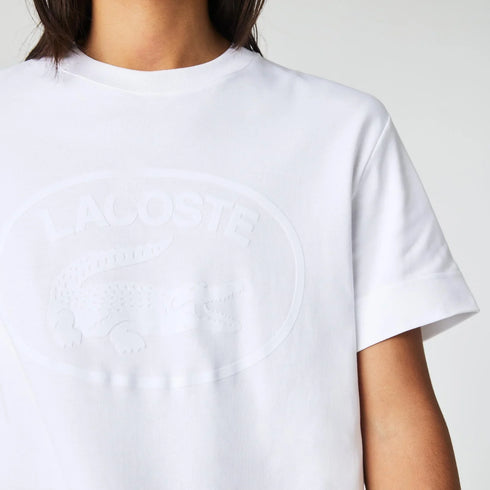 LACOSTE MEN'S TONE-ON-TONE BRANDED COTTON T-SHIRT